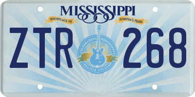 MS license plate ZTR268