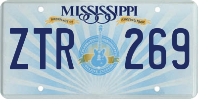 MS license plate ZTR269