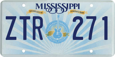 MS license plate ZTR271