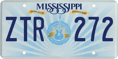 MS license plate ZTR272