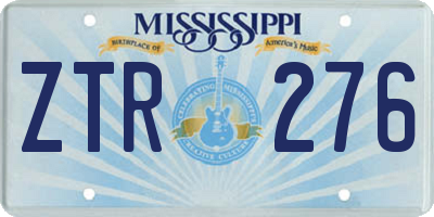 MS license plate ZTR276