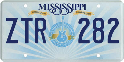 MS license plate ZTR282