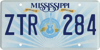 MS license plate ZTR284