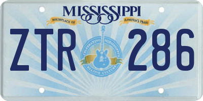 MS license plate ZTR286