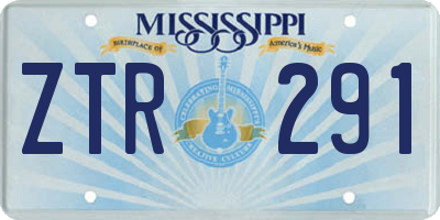 MS license plate ZTR291