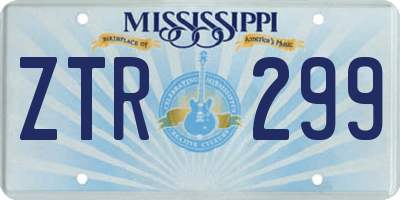 MS license plate ZTR299