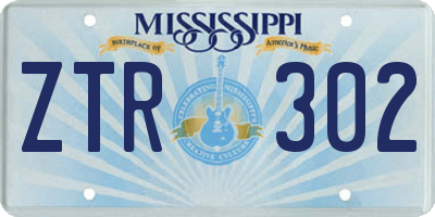 MS license plate ZTR302