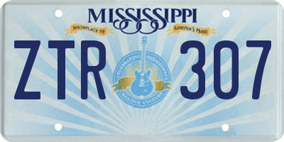 MS license plate ZTR307