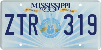 MS license plate ZTR319