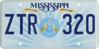 MS license plate ZTR320
