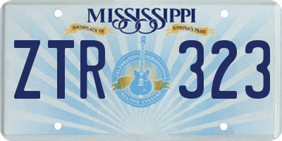 MS license plate ZTR323