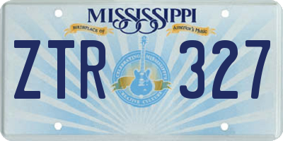 MS license plate ZTR327
