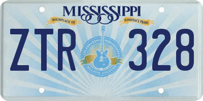 MS license plate ZTR328