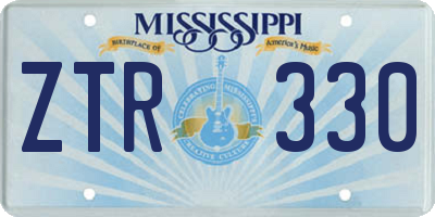 MS license plate ZTR330
