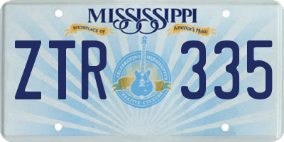 MS license plate ZTR335