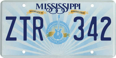 MS license plate ZTR342