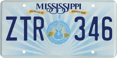 MS license plate ZTR346