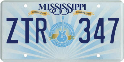 MS license plate ZTR347