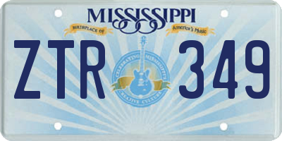 MS license plate ZTR349