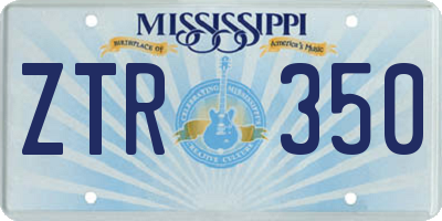 MS license plate ZTR350