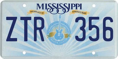 MS license plate ZTR356