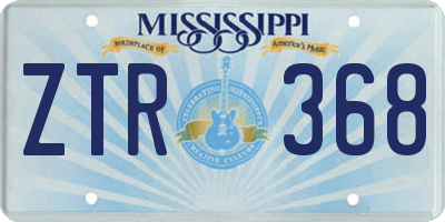 MS license plate ZTR368