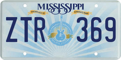MS license plate ZTR369