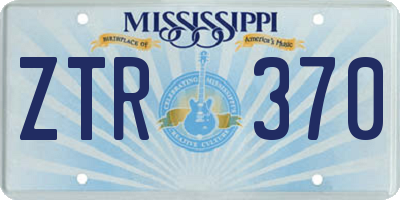 MS license plate ZTR370
