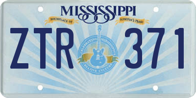 MS license plate ZTR371