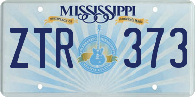 MS license plate ZTR373