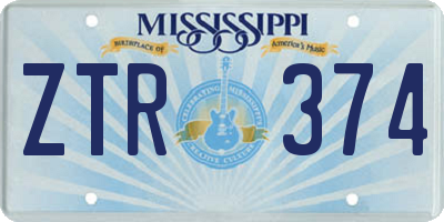 MS license plate ZTR374