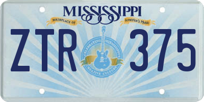 MS license plate ZTR375
