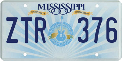MS license plate ZTR376