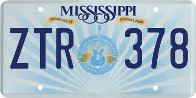 MS license plate ZTR378