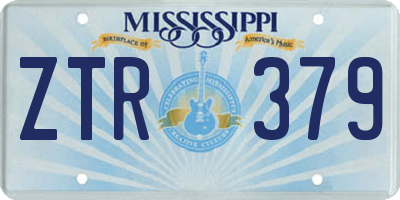 MS license plate ZTR379