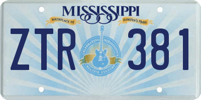 MS license plate ZTR381