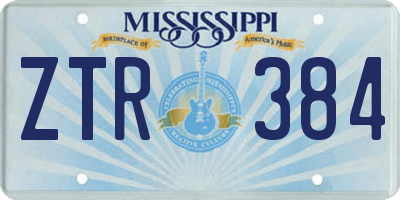MS license plate ZTR384