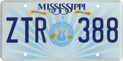 MS license plate ZTR388