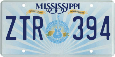 MS license plate ZTR394