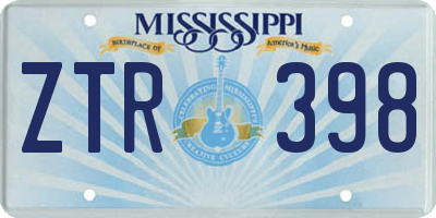 MS license plate ZTR398