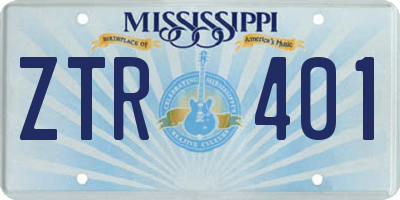 MS license plate ZTR401