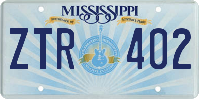 MS license plate ZTR402