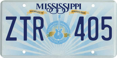 MS license plate ZTR405