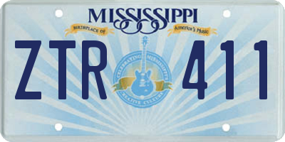 MS license plate ZTR411