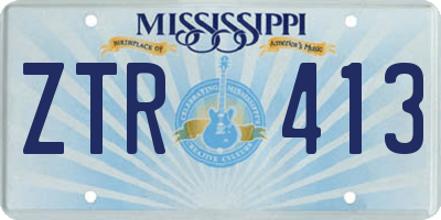 MS license plate ZTR413
