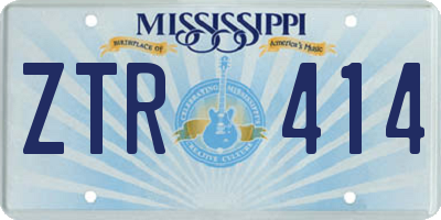 MS license plate ZTR414