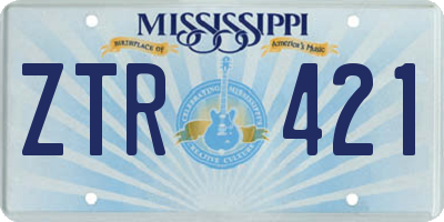 MS license plate ZTR421