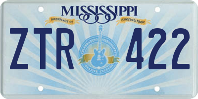 MS license plate ZTR422