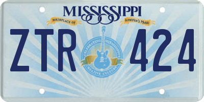 MS license plate ZTR424