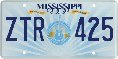 MS license plate ZTR425
